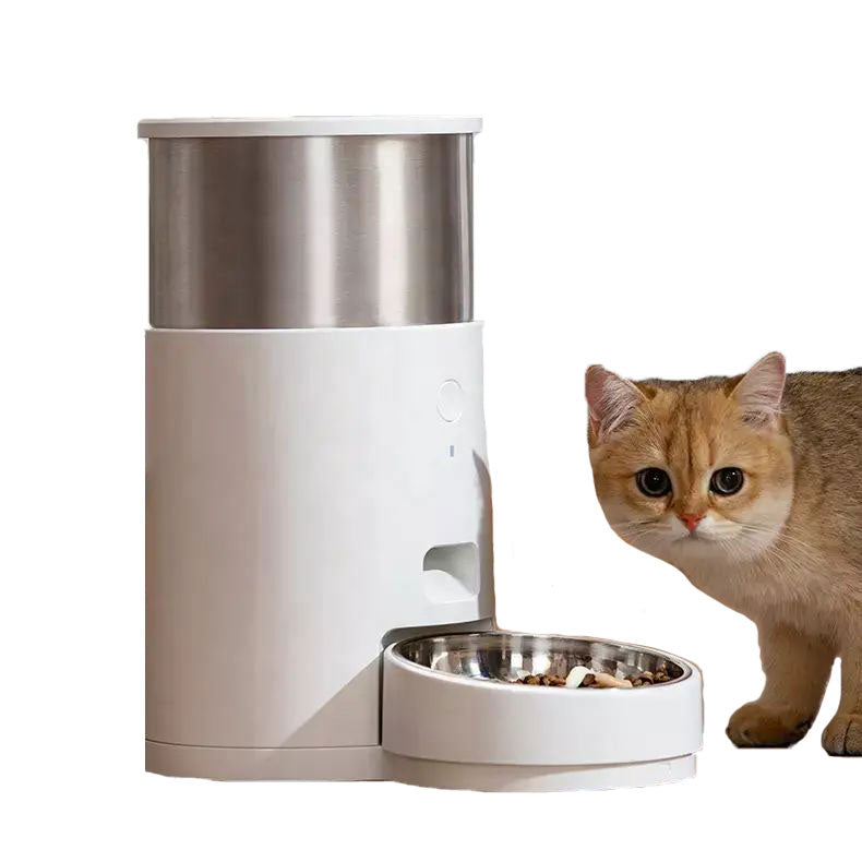 smart WiFi timing automatic pet cat and dog stainless steel bowl feeder 