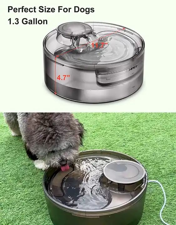 Smart Anti Dry Round 2l Dog Cat Drinking Water Flowing Fountain Automatic Filter Cycle Pp Pet Feeder Dispenser