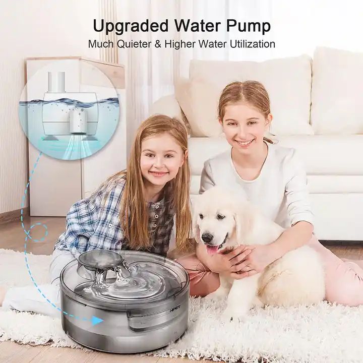 Smart Anti Dry Round 2l Dog Cat Drinking Water Flowing Fountain Automatic Filter Cycle Pp Pet Feeder Dispenser