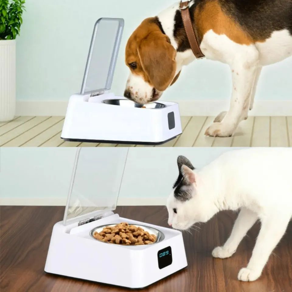 Automatic Smart Pet Bowls Feeders Time Setting Plastic Pet Food Cat Bowl