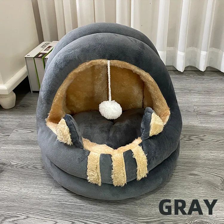 Wholesale Pet Supplies Hot Selling Cat House Winter Warm Indoor Lovely Half-Open Comfort Bed For Dogs Cats