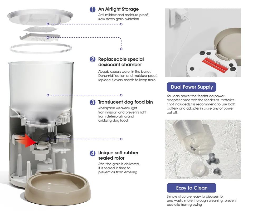 Wholesale new intelligent APP control voice play 4L capacity controllable pet cat and dog feeder OEM