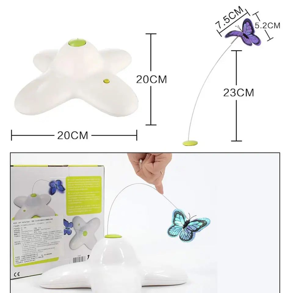 Wholesale Interactive Electric Butterfly Teaser Scratching Pet Toy Electric Toy Smart Educational Toy