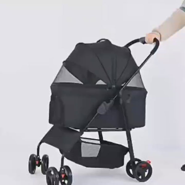 Amazon Pet Trolleys For Travelling 4 Wheels Dog Stroller Travel Bag Cat Cart Carrier Pet Stroller