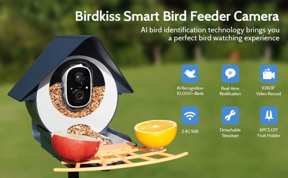 Smart Bird Feeder Solar Charging Identify Bird Species Auto Capture Videos Bird Feeder with Camera