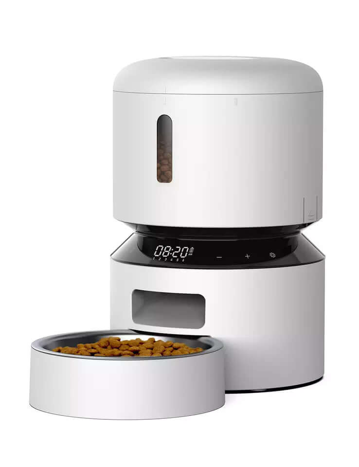 With Dual Power Automatic Cat Dry Food Dispenser Automatic Dog Feeder With Desiccant And Stainless Steel Bowl