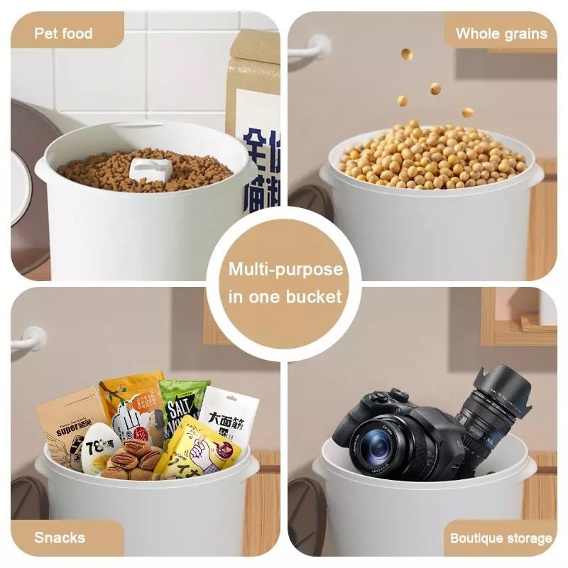 Pet large capacity moisture-proof cat dog vacuum grain snack sealed storage barrel