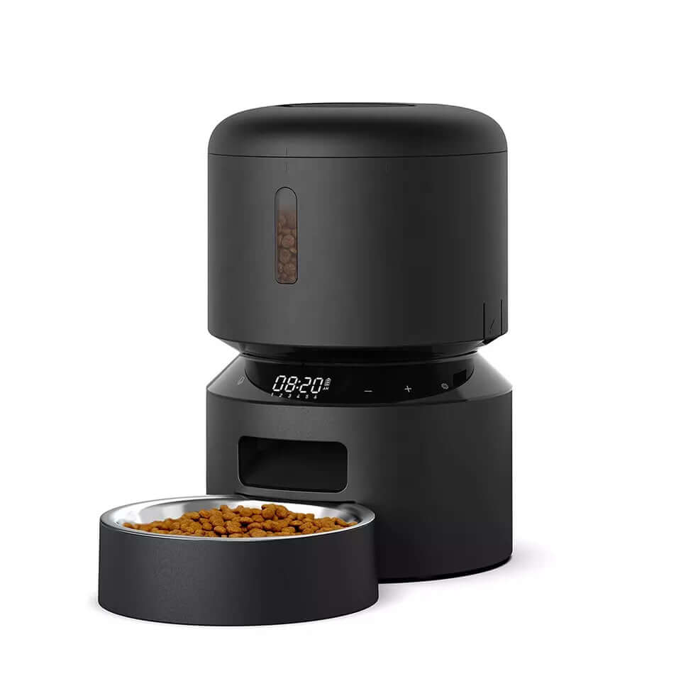 Programmable dry food dispenser for cats and small to medium dogs 6 meals dual power 10S recorder