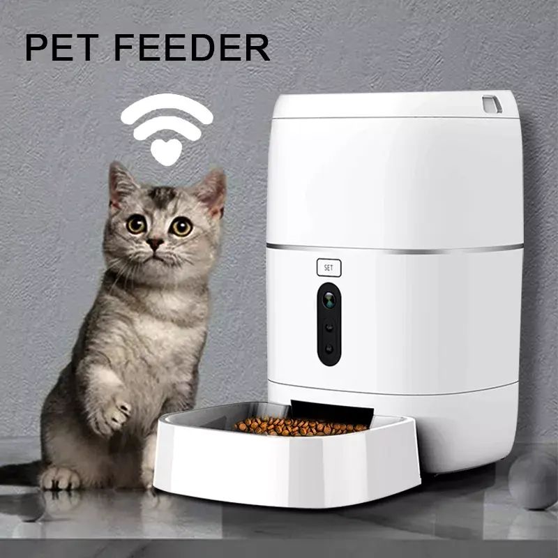 Dry Food Storage Automatic Feeder for Dogs with Transparent and Detachable Container Design Pet Automatic Feeder Smart Wifi pet