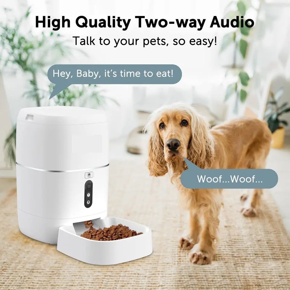 Dry Food Storage Automatic Feeder for Dogs with Transparent and Detachable Container Design Pet Automatic Feeder Smart Wifi pet