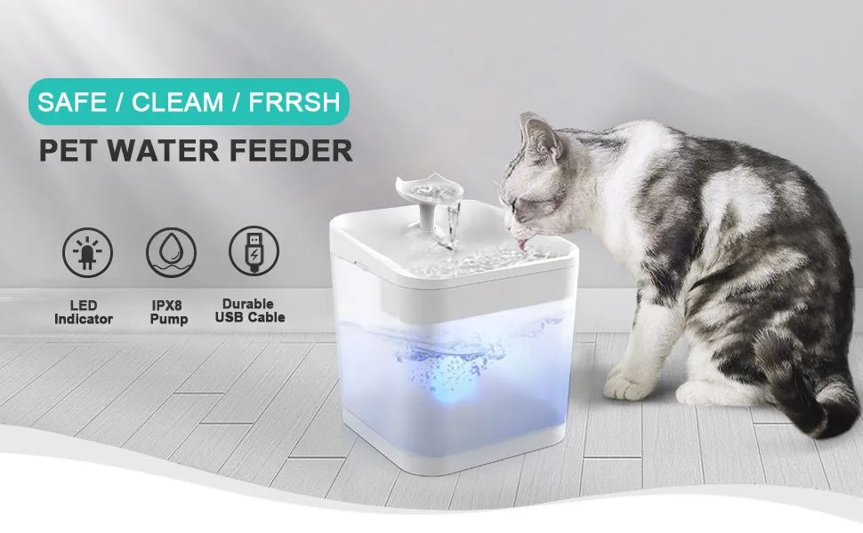 Remote Control Pet Drinking Fountain Smart Pet Fountain 2.2 Liter Automatic Pet Water Dispenser for Cats and Dogs