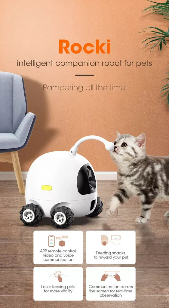 Wholesale Cat Toy Intelligent Companion Robot Pet Toys Full HD 1080P Video Interactive Cat Dog Toy