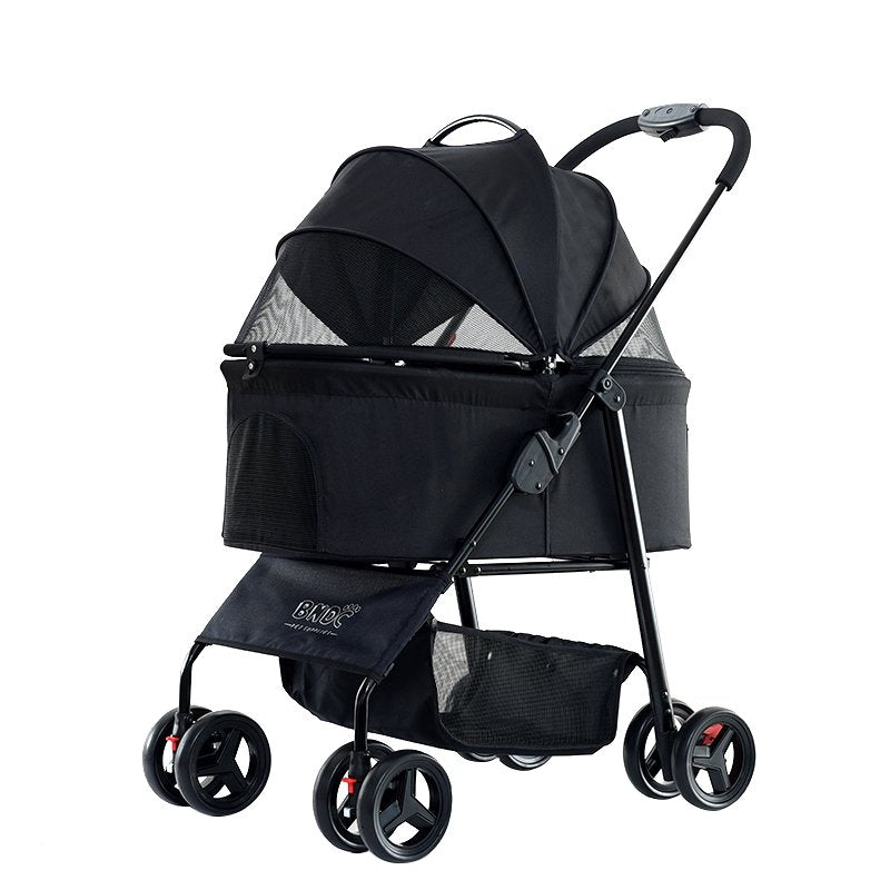 Hot-selling luxury 4 wheels pet travel detachable dog carrier pet strollers dog for pet outdoor folding Cat Dog trolley