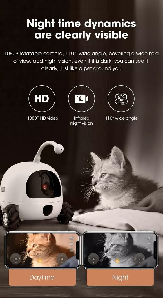 Wholesale Cat Toy Intelligent Companion Robot Pet Toys Full HD 1080P Video Interactive Cat Dog Toy