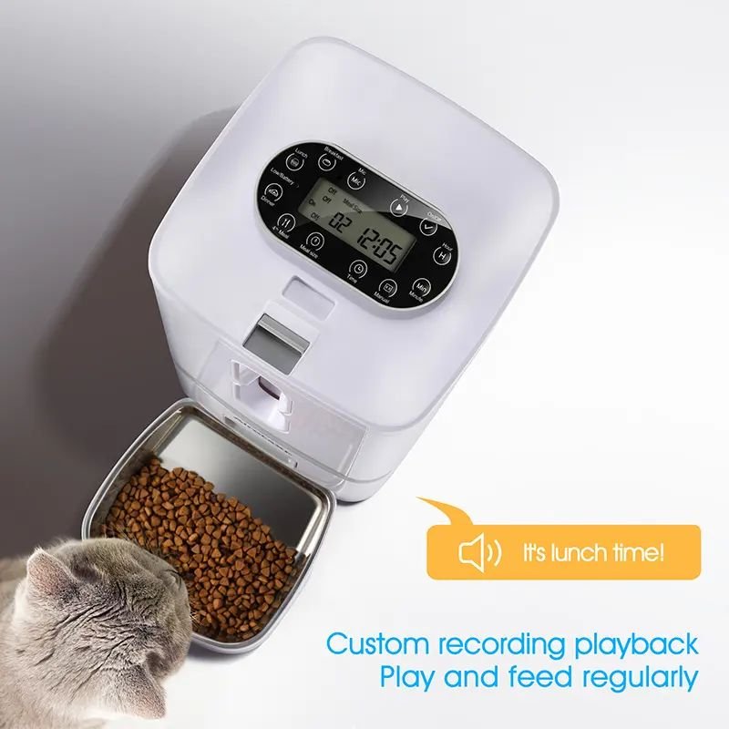 Dry Food Storage Automatic Feeder for Dogs with Transparent and Detachable Container Design Pet Automatic Feeder Smart Wifi pet