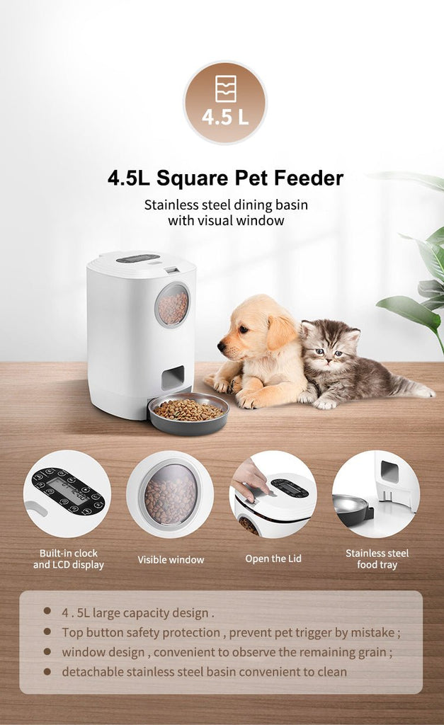 Wifi Remote Control Auto Dog Feeder Wifi Smart Automatic Cat Pet Feeder For Dogs