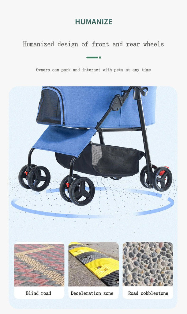 Pet Trolleys For Travelling 4 Wheels Dog Stroller Travel Bag Cat Cart Carrier Pet Stroller