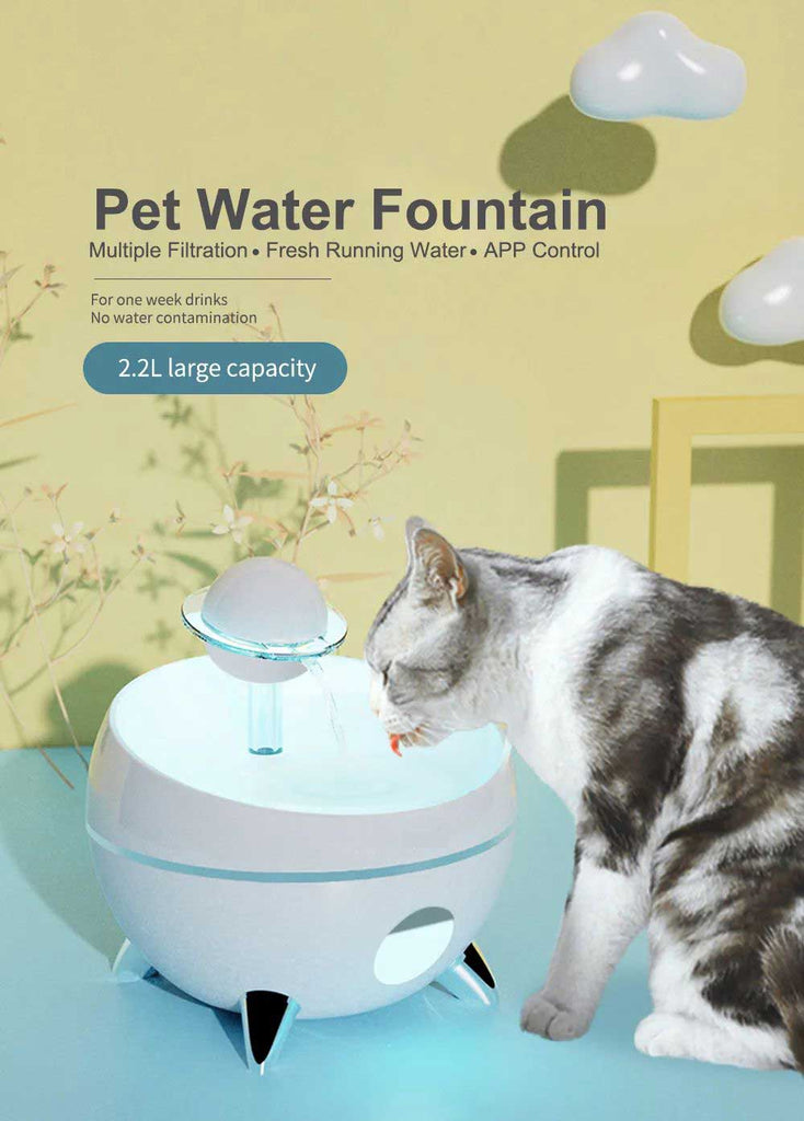 Tuya smart WiFi automatic pet water fountain dispenser with low water level alert on your phone