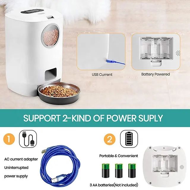 Wifi Remote Control Auto Dog Feeder Wifi Smart Automatic Cat Pet Feeder For Dogs