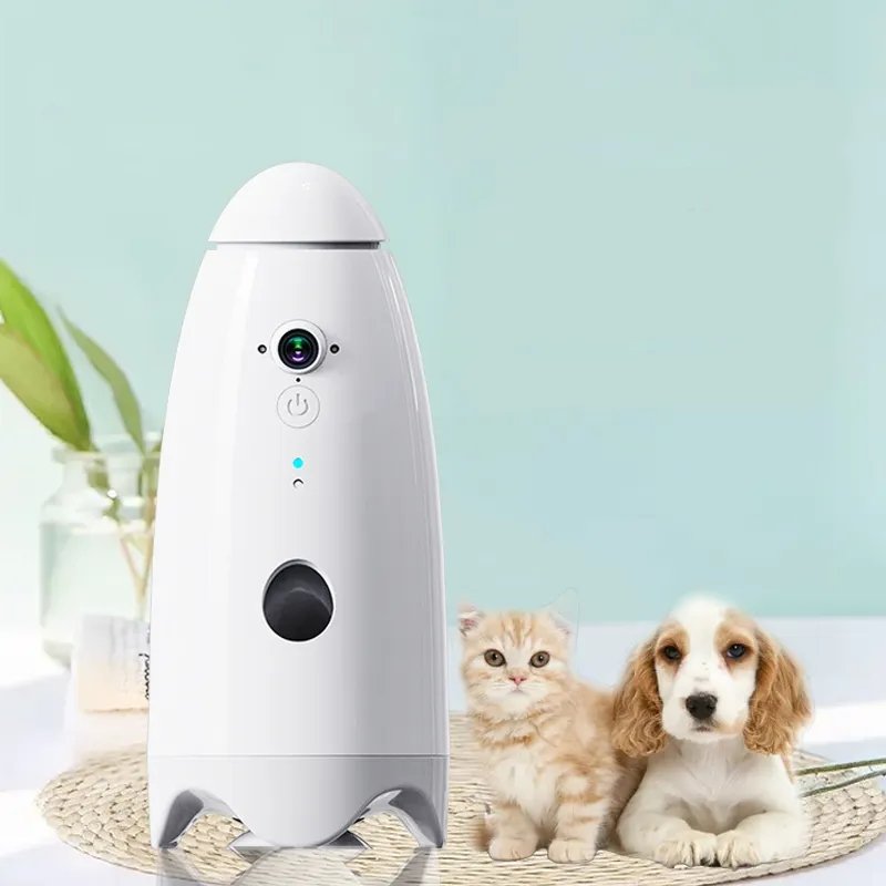 New Arrival Wifi Video Smart Dog Toys Snack Treat Dispenser Cat Interactive Food Teaser APP Camera Automatic Pet Feeder