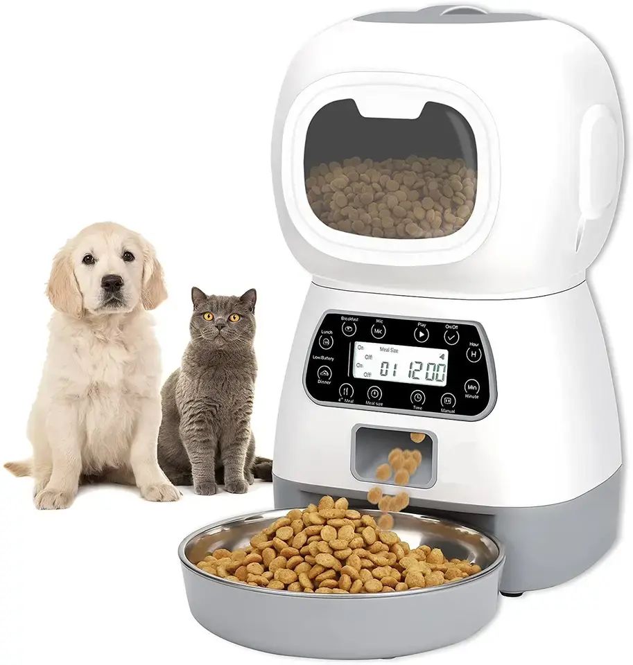 New Design 4L Built-in High-definition Speakers ABS Automatic Intelligent Timer Smart Pet Feeder Automatic Pet Feeder