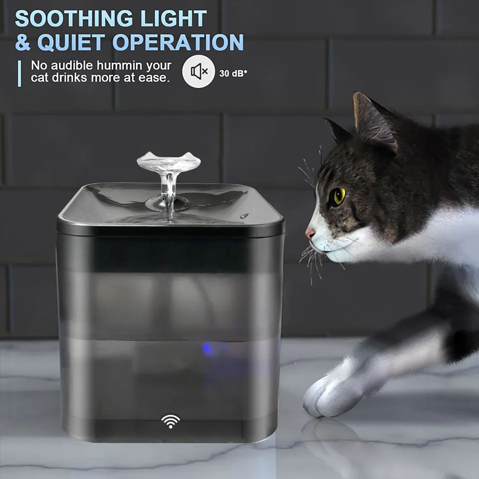 Tuya smart WiFi automatic pet water fountain dispenser with low water level alert on your phone