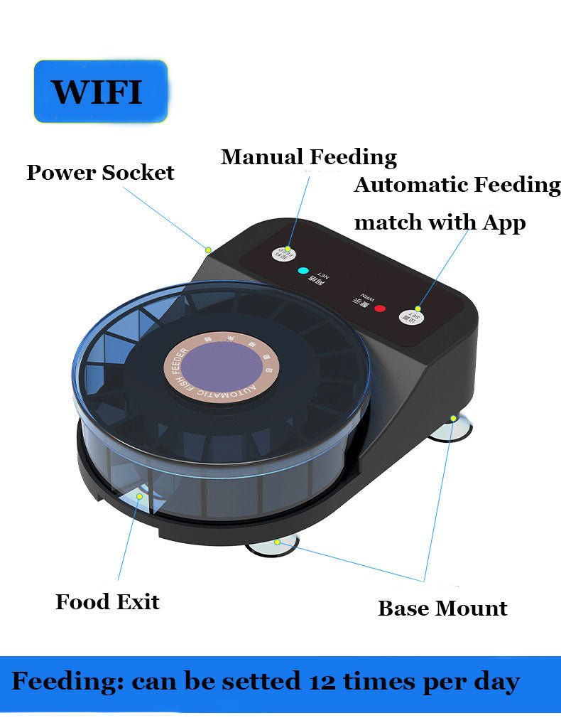 Smart Automatic Fish Feeder Aquarium Feeder Fish Tank Auto Feeding Dispenser with LCD Indicates Timer Aquarium Accessories