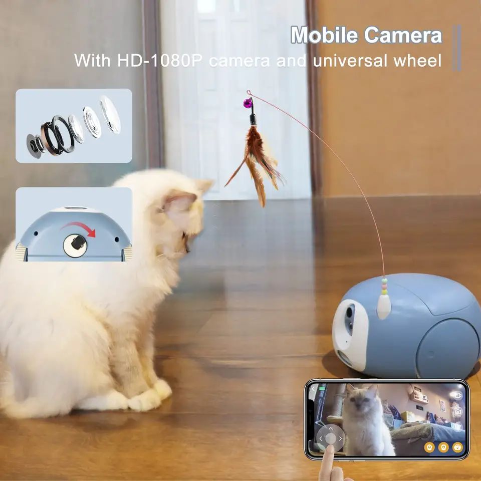 Pet Toys Webcam Full HD 1080P smart pet robott robot pet toys robot with dog camera treat Cat toy Intelligent companion robot