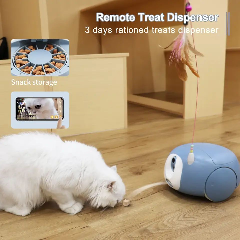 Pet Toys Webcam Full HD 1080P smart pet robott robot pet toys robot with dog camera treat Cat toy Intelligent companion robot