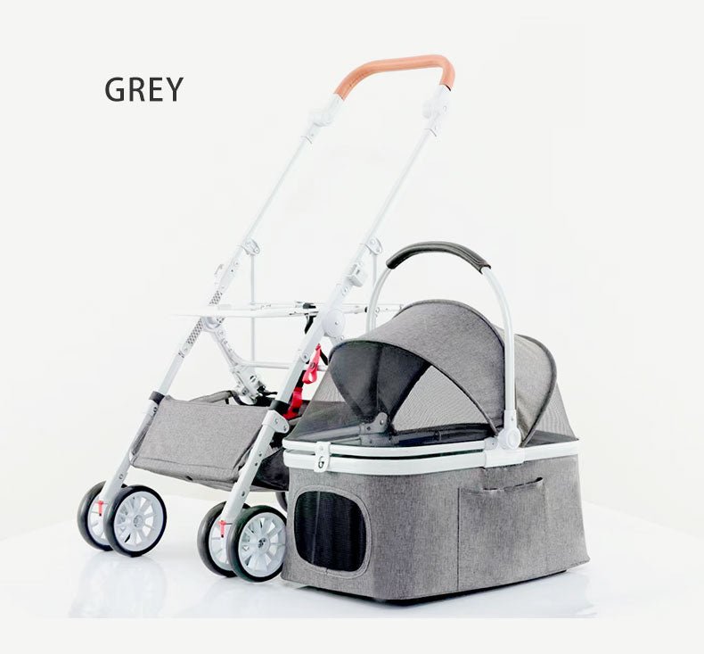 Outdoor Luxury Foldable Portable 4 Wheels Pet Carrier Trolley Travel Carriage Cat Dog Pet Stroller