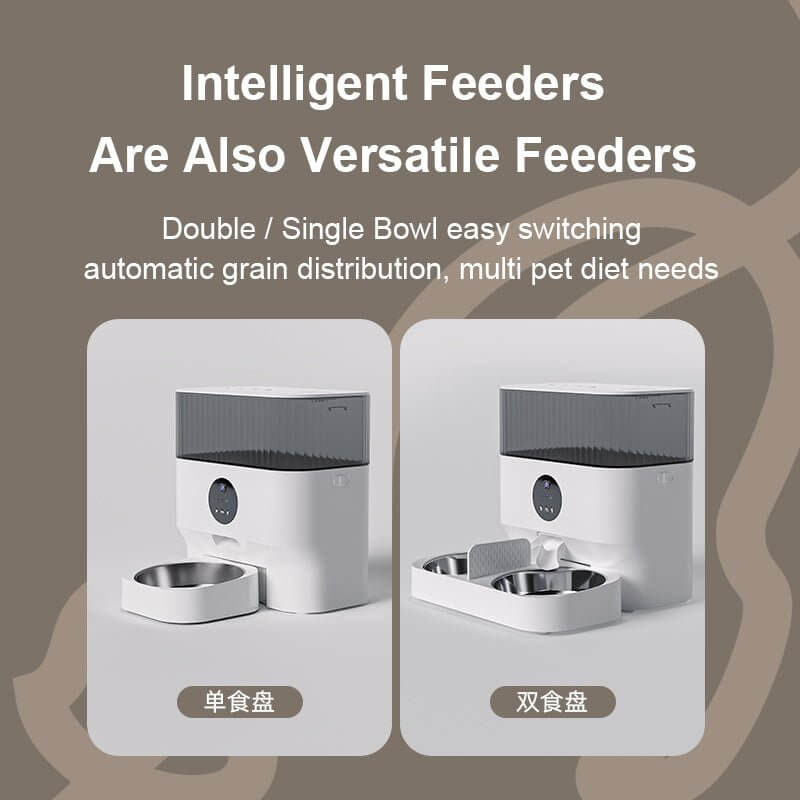 Automatic Cat Feeder for Two Cats, 5L Dry Food Dispenser with Splitter 