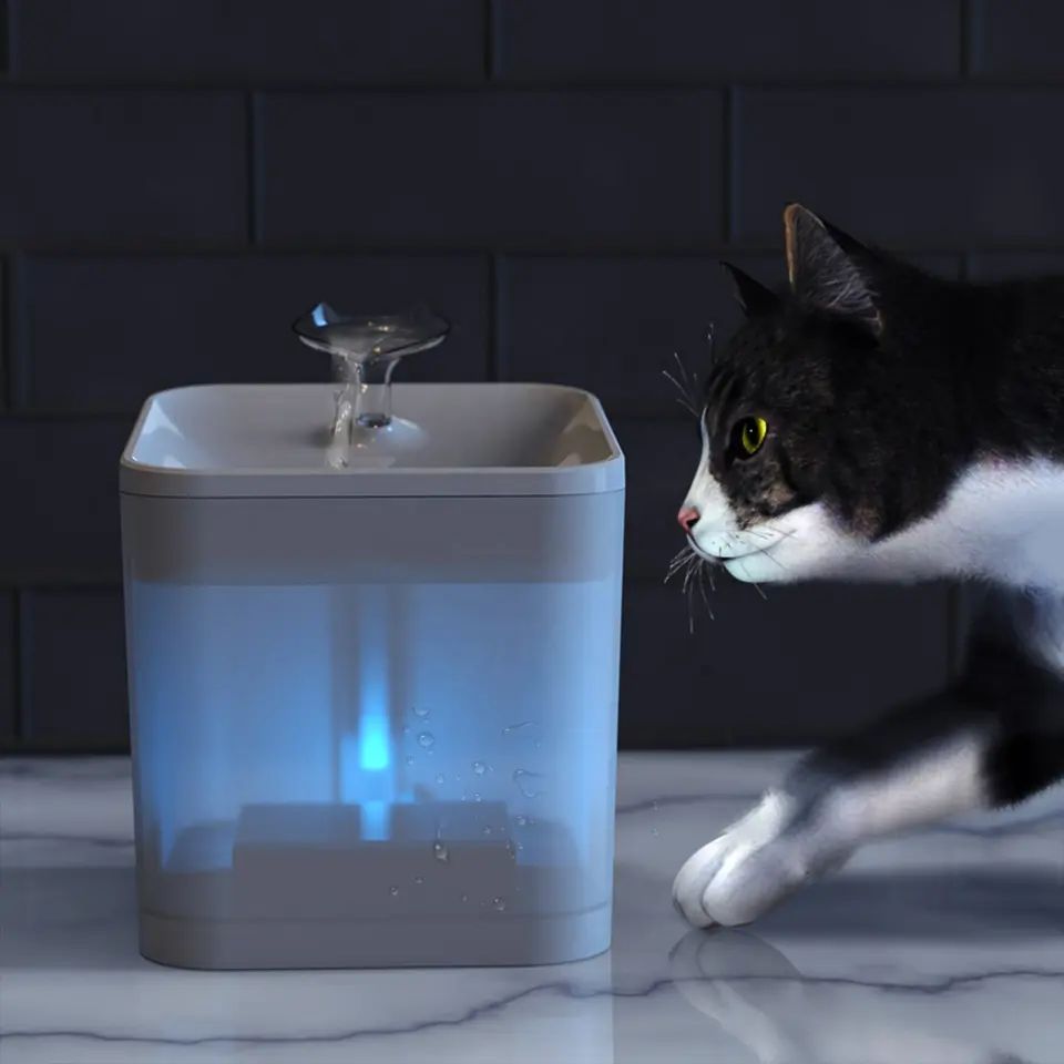 Remote Control Pet Drinking Fountain Smart Pet Fountain 2.2 Liter Automatic Pet Water Dispenser for Cats and Dogs