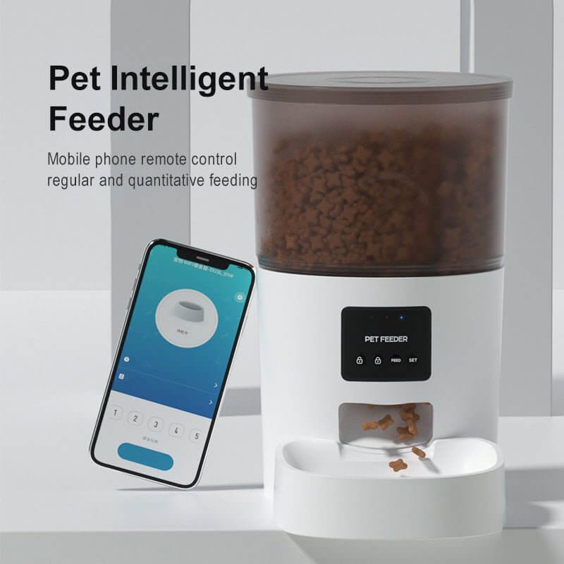  Automatic Cat Feeder, Automatic Pet Feeder Stainless Steel, Dog Feeder with Voice Recorder & Speaker