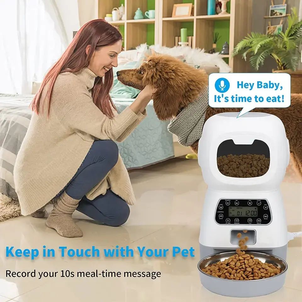 New Design Smart 3.5L Robot Cat Dog Bowls Food Dispenser 4 Meals Timed Auto Voice Playback Wifi APP Automatic Pet Feeder