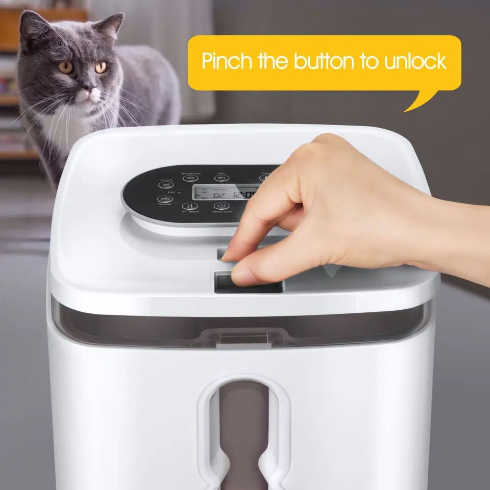 Dry Food Storage Automatic Feeder for Dogs with Transparent and Detachable Container Design Pet Automatic Feeder Smart Wifi pet