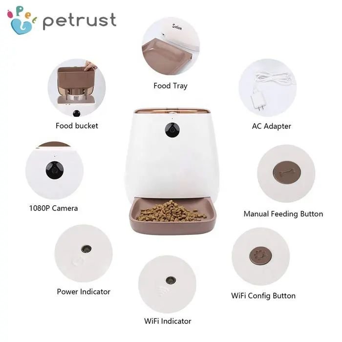 Dropshipping smart Tuya WiFi remote camera control 3.3L dog food feeder smart automatic pet feeder Dog Cat Food Dispenser