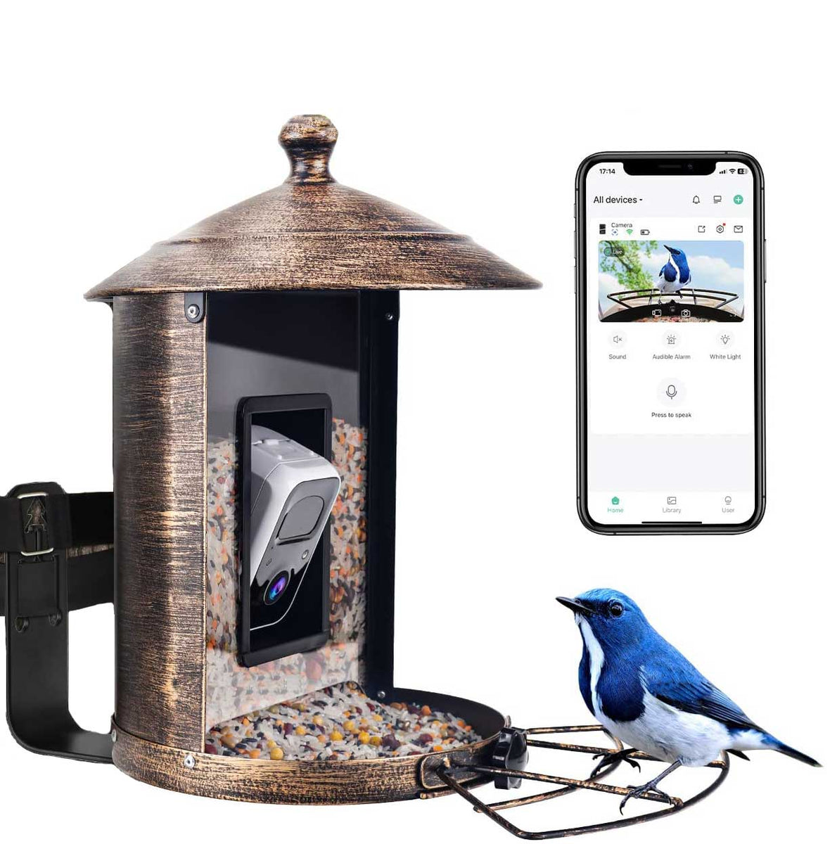 Wholesale Smart Bird Feeder Camera Wireless Metal Bird Food Storage Ou