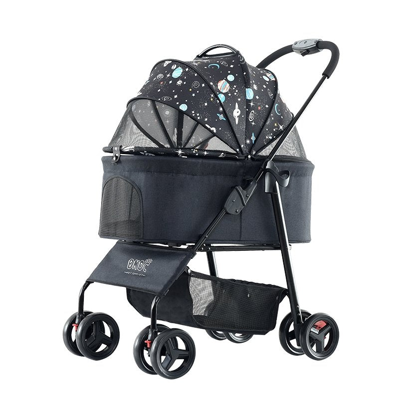 Best selling smart portable stylish and durable pet dog stroller luxury 3 wheels large free shipping cart product