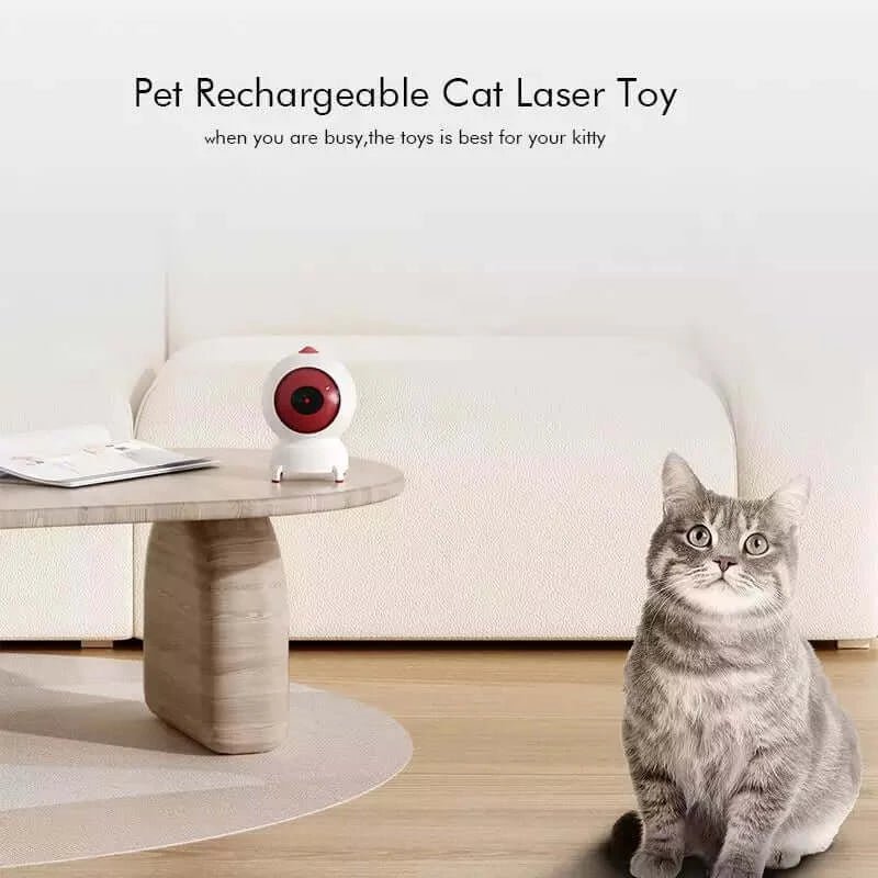 Cat Toy Interactive Automatic, Motion Activated Laser Toy for Indoor Cats/Dogs/Kitten/Kitty, USB Rechargeable, Auto On/Off, Fast and Slow Random Pattern, Silent Pet Laser Pointer Toy