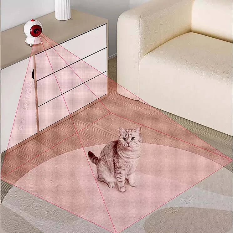 Cat Toy Interactive Automatic, Motion Activated Laser Toy for Indoor Cats/Dogs/Kitten/Kitty, USB Rechargeable, Auto On/Off, Fast and Slow Random Pattern, Silent Pet Laser Pointer Toy