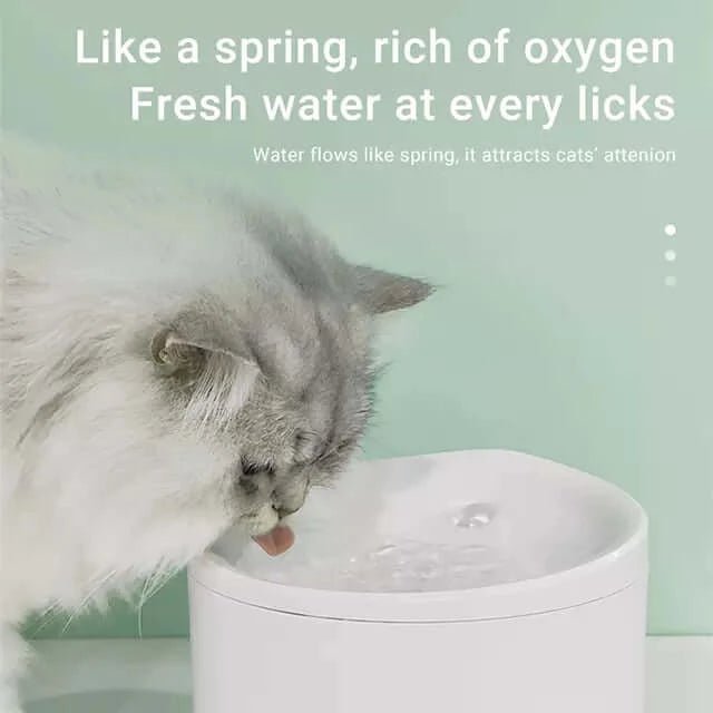 Homerunpet Cat Water Fountain with Wireless Pump, 68oz/2L Ultra Quiet Pet Water Fountain for Cats and Dogs, Easy to Clean and Assemble, Filters Included, Dual Working Mode, Smart LED Light