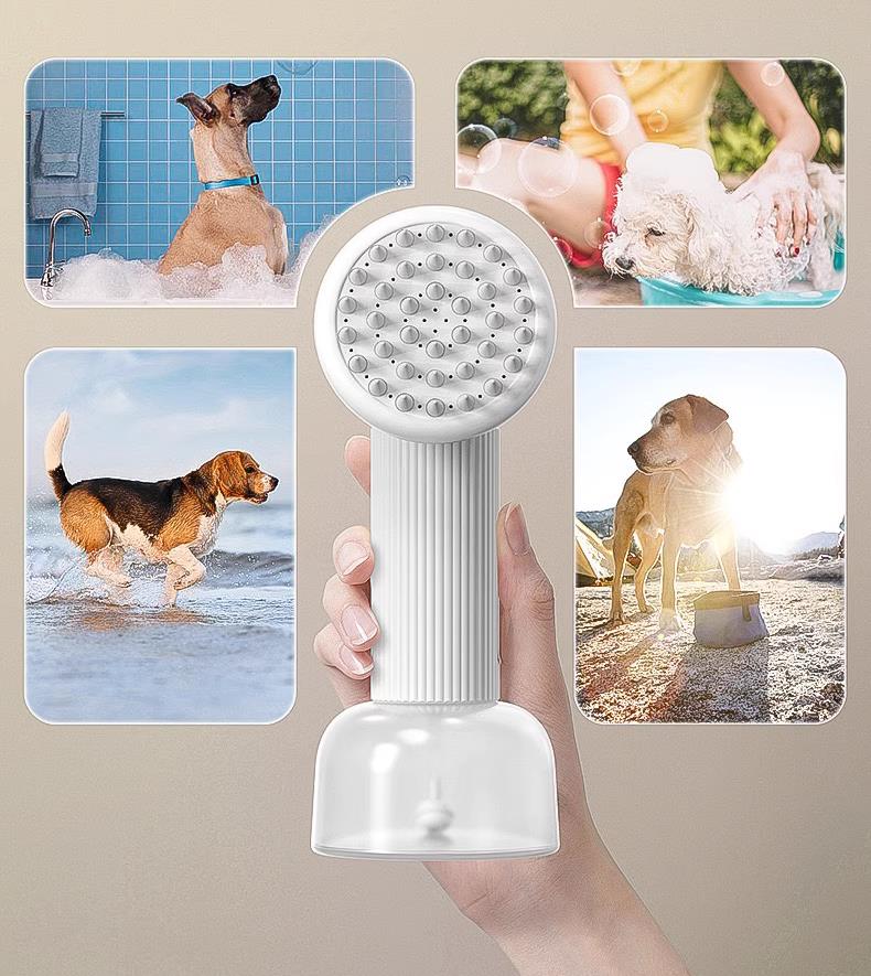 Bathroom Puppy Big Dog Cat Bath Massage Brush Soft Safety Silicone Pet Accessories For Multifunctional 2-in-1 Brush